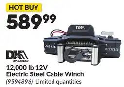 Princess Auto 12,000 lb 12V Electric Steel Cable Winch offer