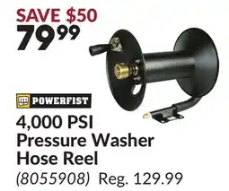 Princess Auto POWERFIST 4,000 PSI Pressure Washer Hose Reel offer