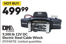 Princess Auto 9,500 lb 12V DC Electric Steel Cable Winch offer