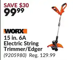 Princess Auto WORX 15 in. 6A Electric String Trimmer/Edger offer