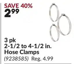 Princess Auto 3 pk 2-1/2 to 4-1/2 in. Hose Clamps offer