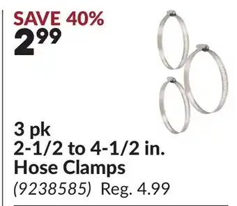 Princess Auto 3 pk 2-1/2 to 4-1/2 in. Hose Clamps offer