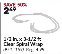 Princess Auto 1/2 in. x 3-1/2 ft Clear Spiral Wrap offer