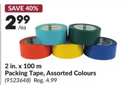 Princess Auto 2 in. x 100 m Packing Tape, Assorted Colours offer
