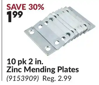 Princess Auto 10 pk 2 in. Zinc Mending Plates offer