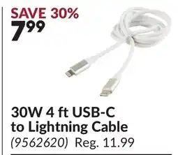 Princess Auto 30W 4 ft USB-C to Lightning Cable offer