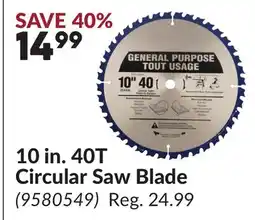 Princess Auto 10 in. 40T Circular Saw Blade offer