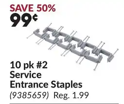 Princess Auto 10 pk #2 Service Entrance Staples offer