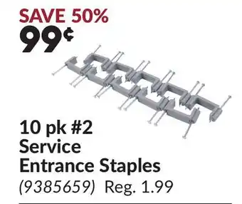 Princess Auto 10 pk #2 Service Entrance Staples offer