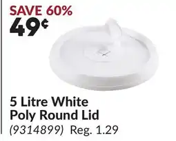 Princess Auto 5 Litre White Poly Round Lid offer