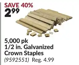 Princess Auto 5,000 pk 1/2 in. Galvanized Crown Staples offer