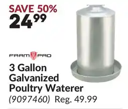 Princess Auto 3 Gallon Galvanized Poultry Waterer offer