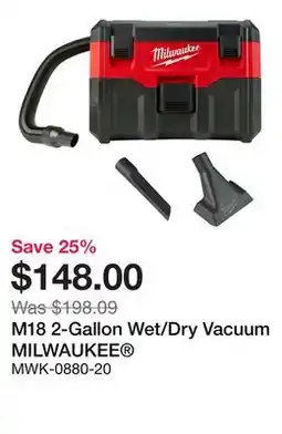 Bumper to Bumper M18 2-Gallon Wet/Dry Vacuum offer