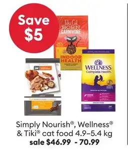 Petsmart Simply Nourish , Wellness & Tiki cat food offer