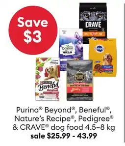 Petsmart Purina Beyond , Beneful , Nature's Recipe , Pedigree & CRAVE dog food offer
