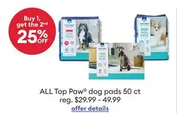 Petsmart ALL Top Paw dog pads offer