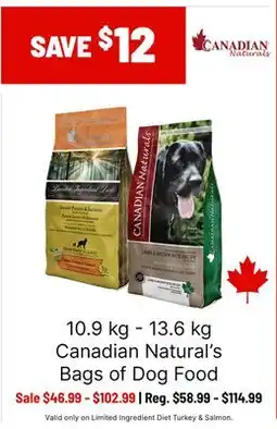 Ren’s Pets Depot Canadian Natural's Bags of Dog Food offer