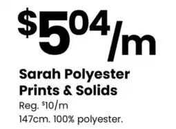 Fabricland Sarah Polyester Prints & Solids offer