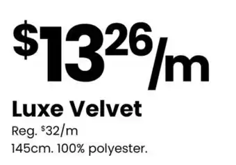 Fabricland Luxe Velvet offer