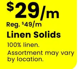 Fabricland Linen Solids offer