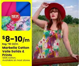 Fabricland Marbella Cotton Voile Solids & Prints offer