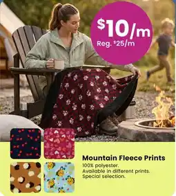 Fabricland Mountain Fleece Prints offer