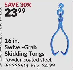 Princess Auto 16 in. Swivel-Grab Skidding Tongs offer