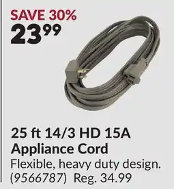 Princess Auto 25 ft 14/3 HD 15A Appliance Cord offer