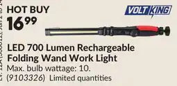 Princess Auto LED 700 Lumen Rechargeable Folding Wand Work Light offer