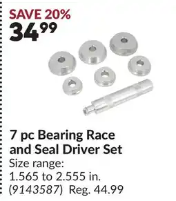 Princess Auto 7 pc Bearing Race and Seal Driver Set offer