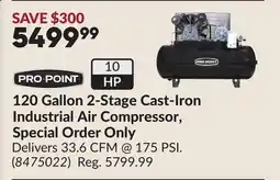 Princess Auto 120 Gallon 2-Stage Cast-Iron Industrial Air Compressor, Special Order Only offer