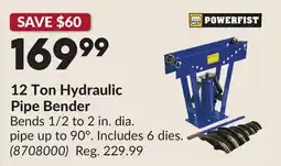 Princess Auto 12 Ton Hydraulic Pipe Bender offer