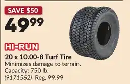 Princess Auto HI-RUN 20 x 10.00-8 Turf Tire offer