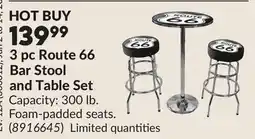 Princess Auto 3 pc Route 66 Bar Stool and Table Set offer