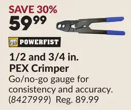 Princess Auto 1/2 and 3/4 in. PEX Crimper offer