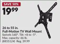 Princess Auto 26 to 55 in. Full-Motion TV Wall Mount offer