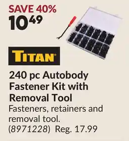 Princess Auto TITAN 240 pc Autobody Fastener Kit with Removal Tool offer