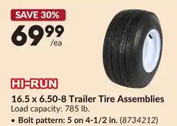 Princess Auto 16.5 x 6.50-8 Trailer Tire Assemblies offer