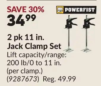 Princess Auto 2 pk 11 in. Jack Clamp Set offer