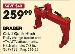 Princess Auto BRABER Cat. 1 Quick Hitch offer