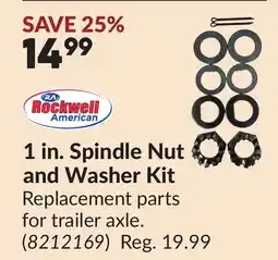 Princess Auto 1 in. Spindle Nut and Washer Kit offer
