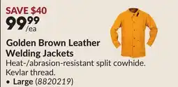 Princess Auto Golden Brown Leather Welding Jackets offer