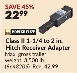 Princess Auto Class II 1-1/4 to 2 in. Hitch Receiver Adapter offer