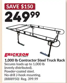 Princess Auto ERICKSON 1,000 lb Contractor Steel Truck Rack offer