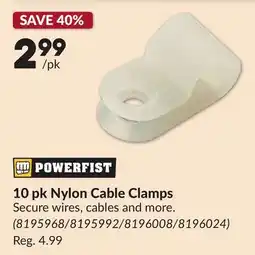 Princess Auto 10 pk Nylon Cable Clamps offer