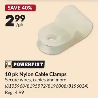 Princess Auto 10 pk Nylon Cable Clamps offer