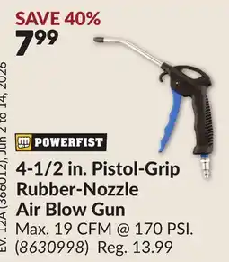 Princess Auto 4-1/2 in. Pistol-Grip Rubber-Nozzle Air Blow Gun offer
