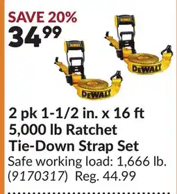 Princess Auto 2 pk 1-1/2 in. x 16 ft 5,000 lb Ratchet Tie-Down Strap Set offer