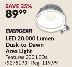 Princess Auto LED 20,000 Lumen Dusk-to-Dawn Area Light offer