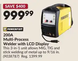 Princess Auto POWERFIST 200A Multi-Process Welder with LCD Display offer